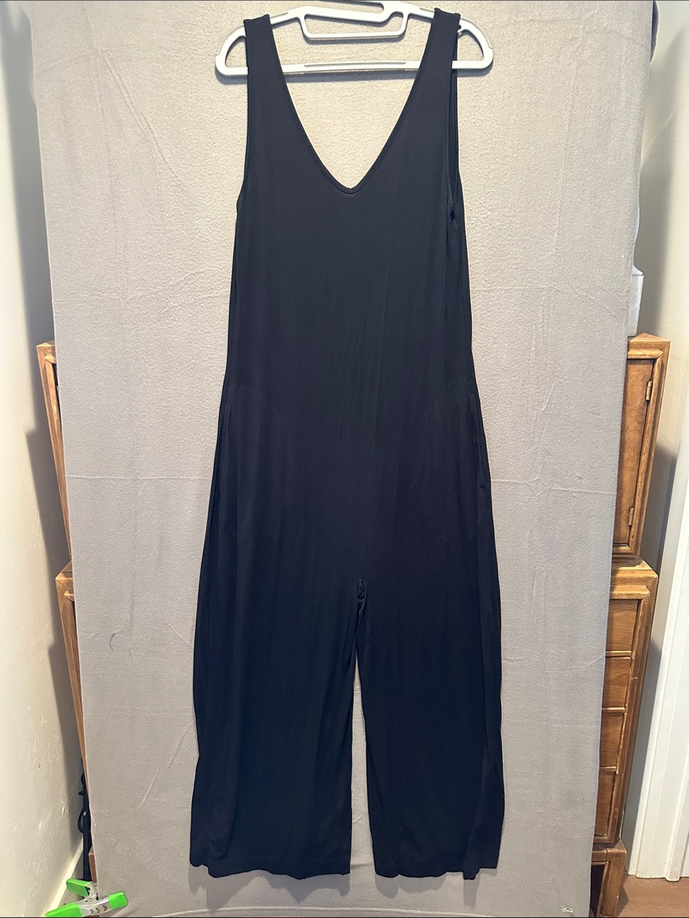 BOODY Black V-Neck Wide-Leg Sleeveless Jumpsuit